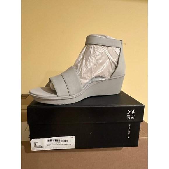 Naturalizer Womens Riviera Wedge Sandals Hook & Loop Mist Size 11M - Picture 6 of 6